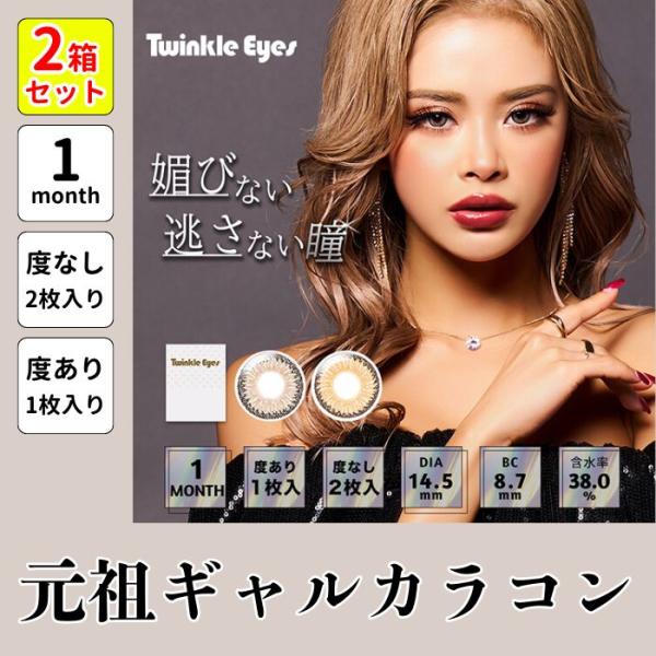 値下げ 2箱セット トゥインクルアイズ マンスリー UV プラス カラコン かとみか 1month ...