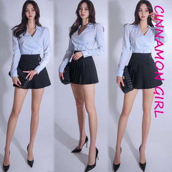 【PREMIUM】【最高級★LUXURY STYLE】【全2色】プリーツミニスカート　アイボリー ブ...