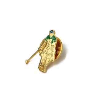 PINS【ピンズ】ピンバッチ ANTIQUE PINBADGE JOCKEY  GREEN GOLD( ジョッキー グリーン　 ゴールド)｜cinqessentiel