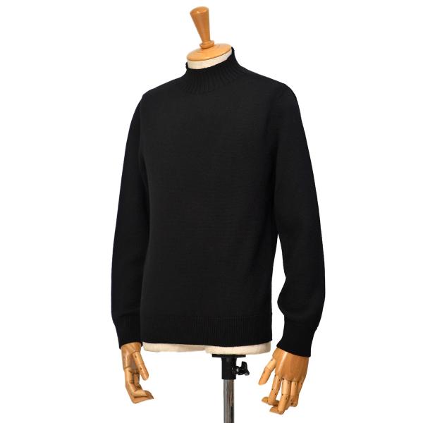 BAFY【バフィー】ミドルゲージモックネックニット 7G 4372 43402 ウール ブラック