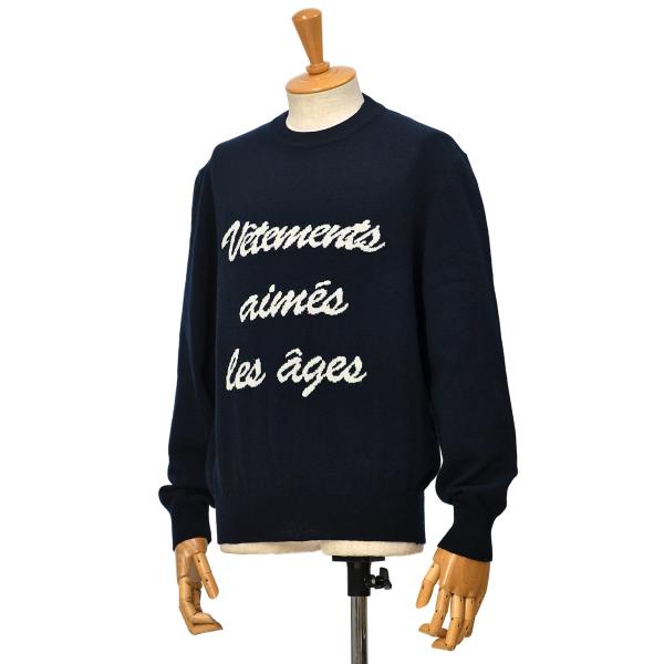 BAFY【バフィー】別注 メッセージクルーネックニット 14G 31339 43308 ウール ネイ...