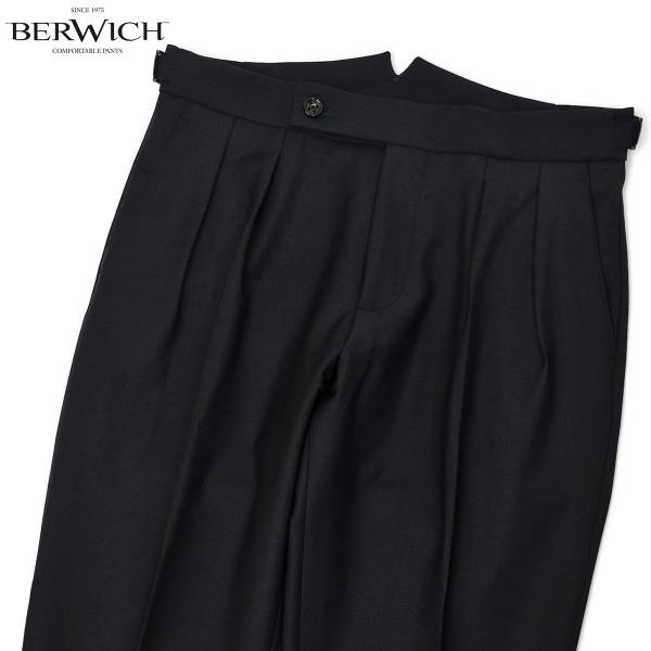 BERWICH【ベルウィッチ】ツープリーツパンツ SCOTCH GT1523X BLACK ストレッ...