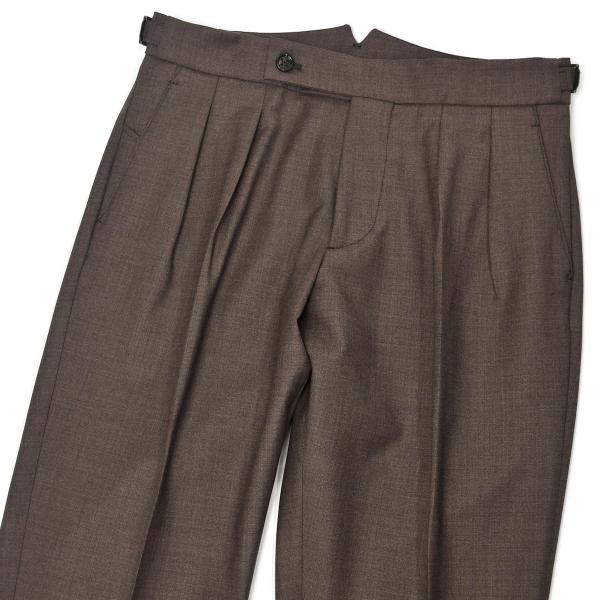 BERWICH【ベルウィッチ】ツープリーツパンツ SCOTCH GT1523X BROWN ストレッ...
