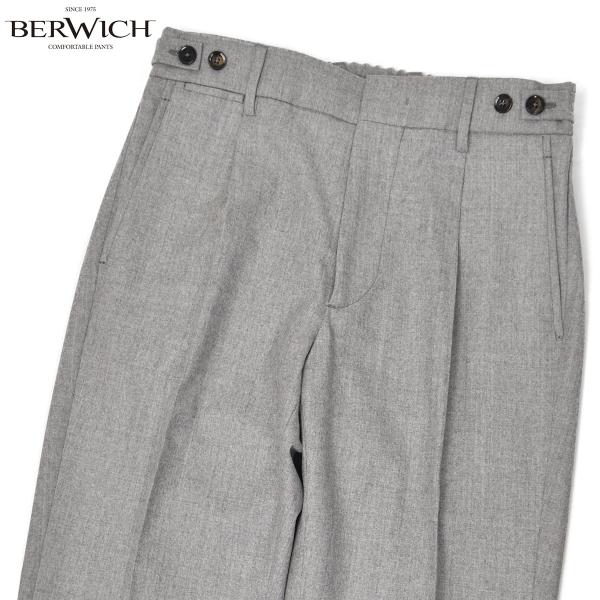 BERWICH【ベルウィッチ】ワンプリーツパンツ BERTO VB8996 ICEGREY ウール ...