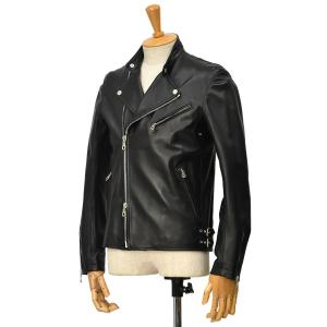 EMMETI◇ダブルライダースジャケット/44/羊革/BLK/NSIL// : セカンド