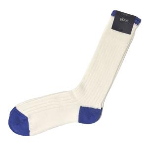 CORGI【コーギー】ソックス靴下 80 45 0005 Sock コットン 厚手 ホワイト ブルー｜cinqessentiel