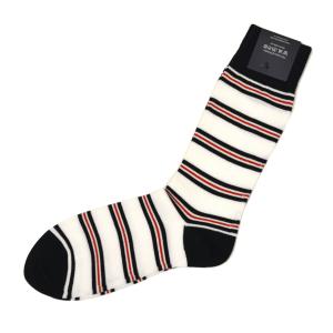 CORGI【コーギー】ソックス靴下 80 45 4102 Royal Gurkha Stripe Sock コットン ナイロン 薄手 ホワイト｜cinqessentiel