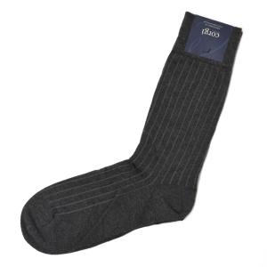 CORGI【コーギー】ソックス靴下 80-45-4011 plain rib sock cotton nylon GREY コットンナイロン薄手 グレー｜cinqessentiel