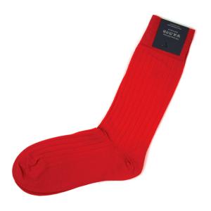 CORGI【コーギー】ソックス靴下 80-45-4011 plain rib sock cotton nylon RED コットンナイロン薄手 レッド｜cinqessentiel