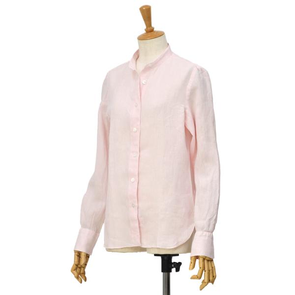 Finamore【フィナモレ】リネンバンドカラーシャツ 046117 C0649 05 ZOE PE...