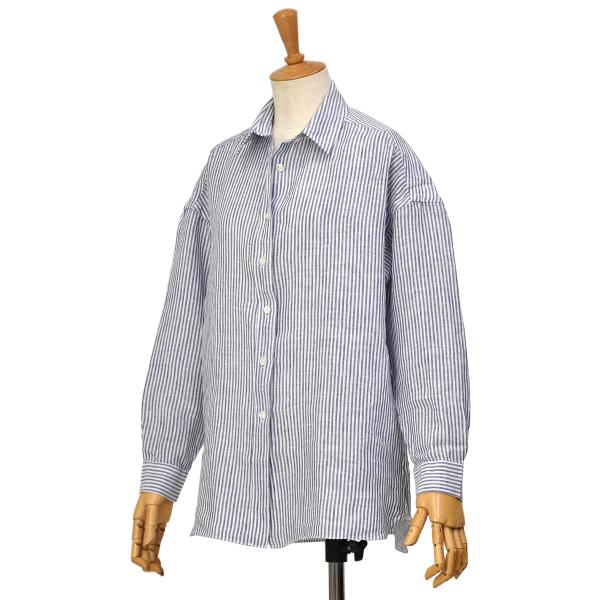 Finamore【フィナモレ】ビッグシルエットストライプシャツ 240060 P5082 03 GR...