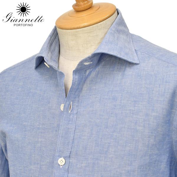 【FINAL SALE】Giannetto【ジャンネット】リネンコットンシャツ VINCIFIT ダ...