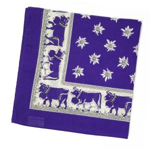 GLARNER TUECHLI【グラーナートゥエッチリ】バンダナ・ハンカチ BANDANA COW PURPLE パープル｜cinqessentiel