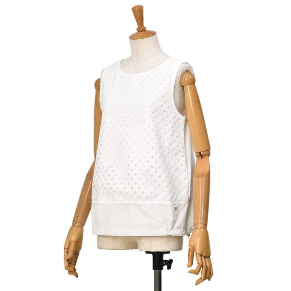 HERNO【ヘルノ】ノースリーブカットソー JG000280D 52006 1000 コットン ホワ...
