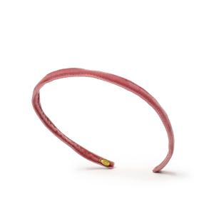 Jennifer Ouellette【ジェニファー オーレット】ベロア細カチューシャ VVSK01 Skinny Velvet ribbon Headband Alta Rosa ピンク｜cinqessentiel