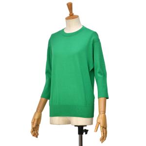 【期間限定商品5/26迄】JOHN SMEDLEY【ジョンスメドレー】五分袖ターンバックニット 30G S4727 GREEN FLARE コットン グリーン｜cinqessentiel