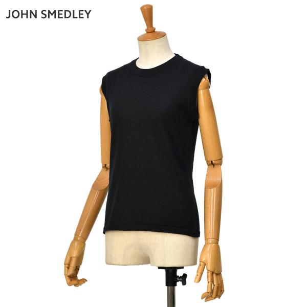 JOHN SMEDLEY【ジョンスメドレー】ノースリーブニット 30G A4826 01 BLACK...