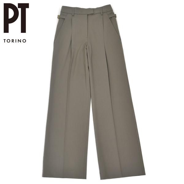 PT TORINO【ピーティートリノ】ワイドパンツ ISABEL MA37 0440 ウール ポリウ...