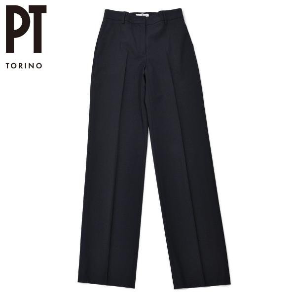 PT TORINO【ピーティートリノ】ワイドパンツ LORENZA ZI56 0990 ウール ブラ...