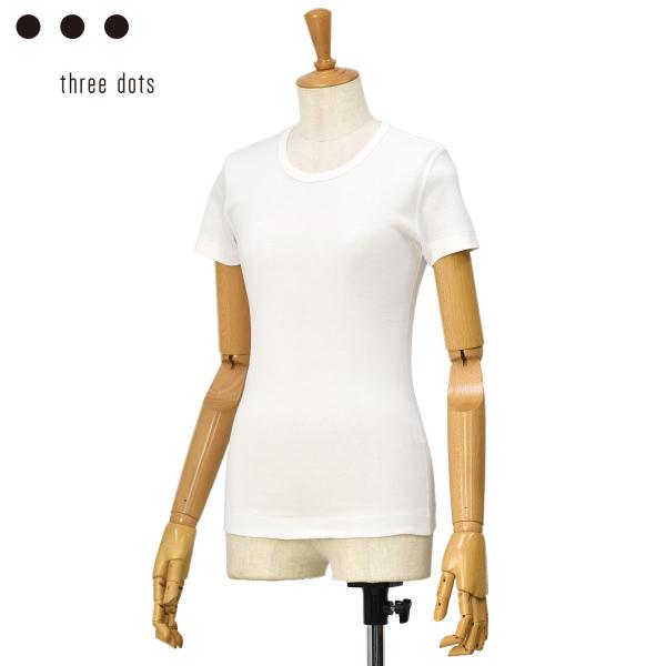 three dots【スリードッツ】クルーネック半袖Tシャツ ALEX AG1CO32Y 001 W...