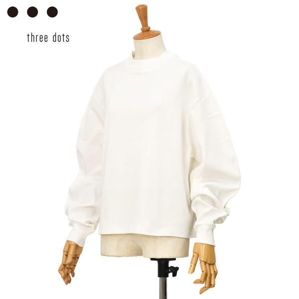 【FINAL SALE】【返品交換不可】three dots【スリードッツ】モックネック長袖カットソ...