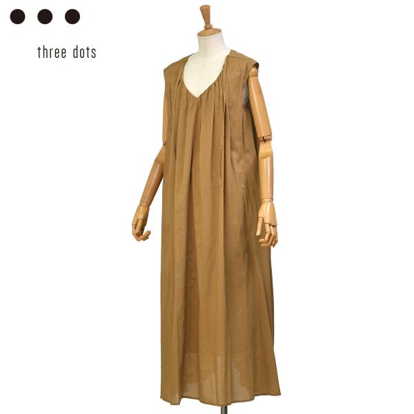 three dots【スリードッツ】コットンワンピース FN5001Y 235 OCHRE コットン...
