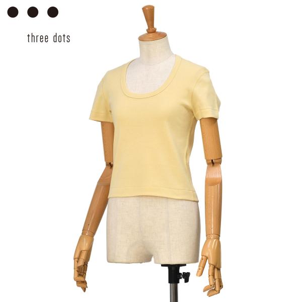 three dots【スリードッツ】スクープネック半袖Tシャツ CROPPED JESSICA AG...