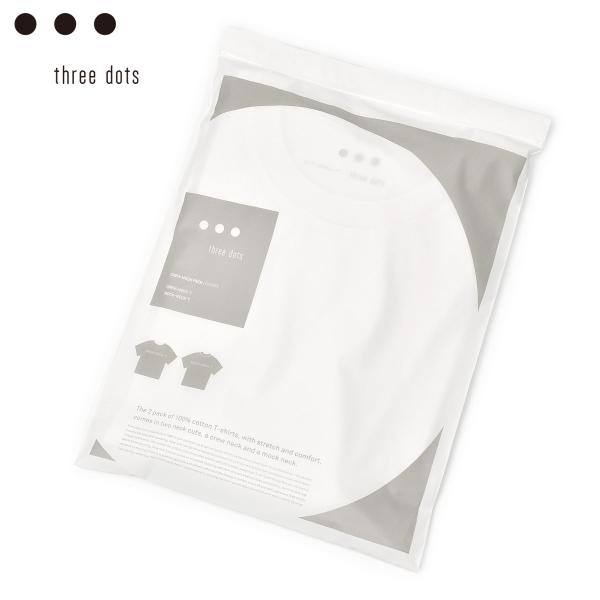 three dots【スリードッツ】2パックTシャツ 2PACK TEE クルーネック/モックネック...