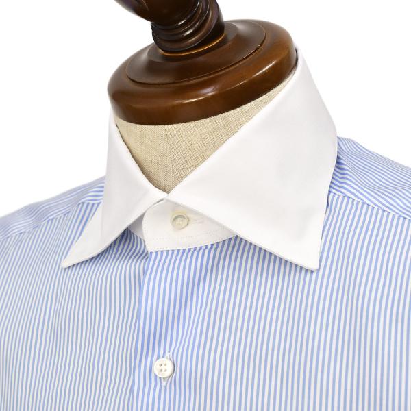 BARBA【バルバ】セミワイドカラーシャツ DENDY 44076 1 コットン クレリック ストラ...