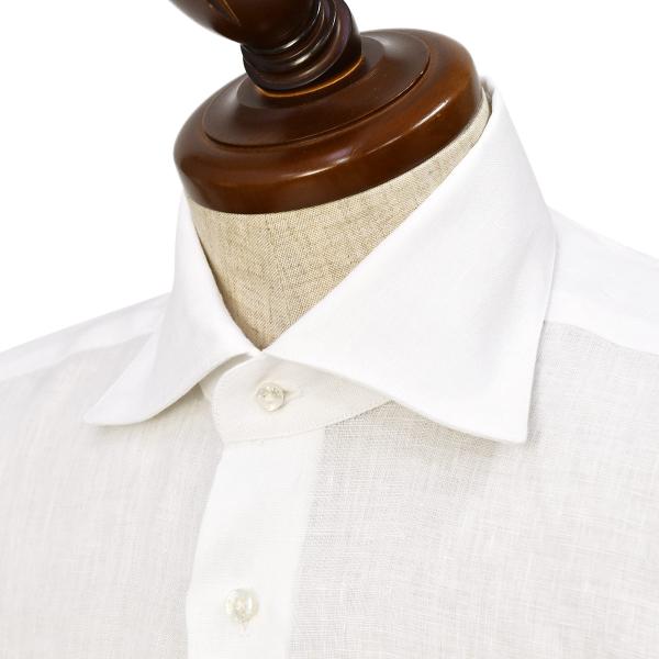 BARBA【バルバ】セミワイドカラーシャツ DENDY 47067 1 リネン ホワイト