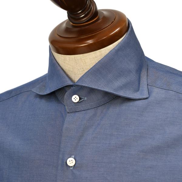 BARBA【バルバ】ホリゾンタルワイドカラーシャツ BRUNO 50097 2 コットン シャンブレ...