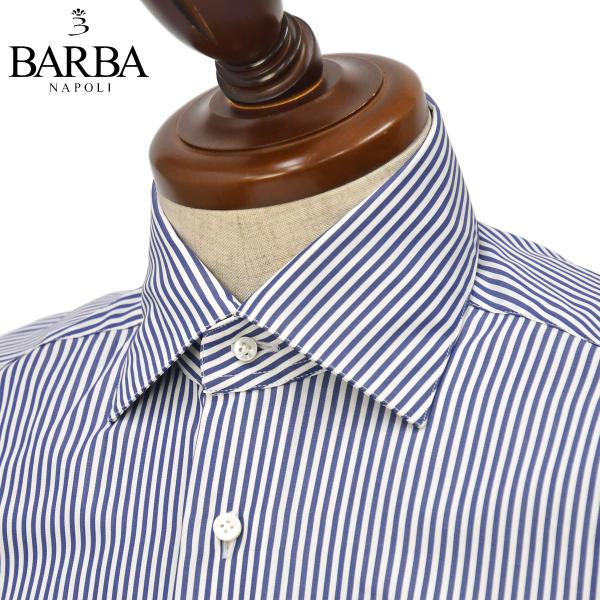 BARBA【バルバ】セミワイドカラーシャツ DENDY U07229U コットン ロンドンストライプ...