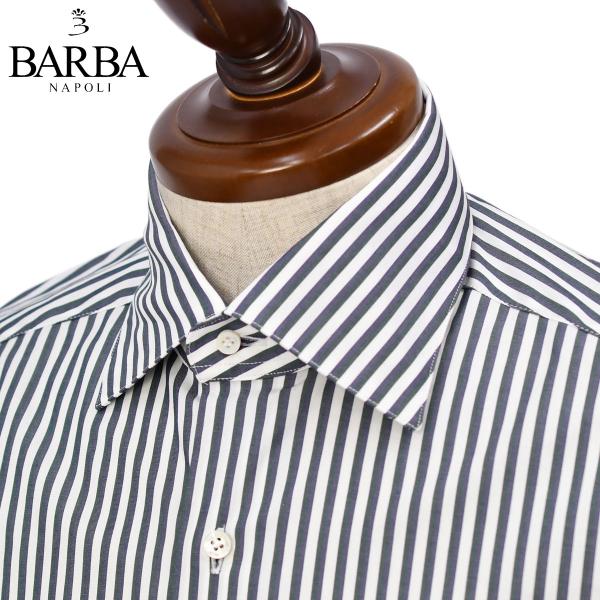 BARBA【バルバ】セミワイドカラーシャツ DENDY U07510U コットン ロンドンストライプ...