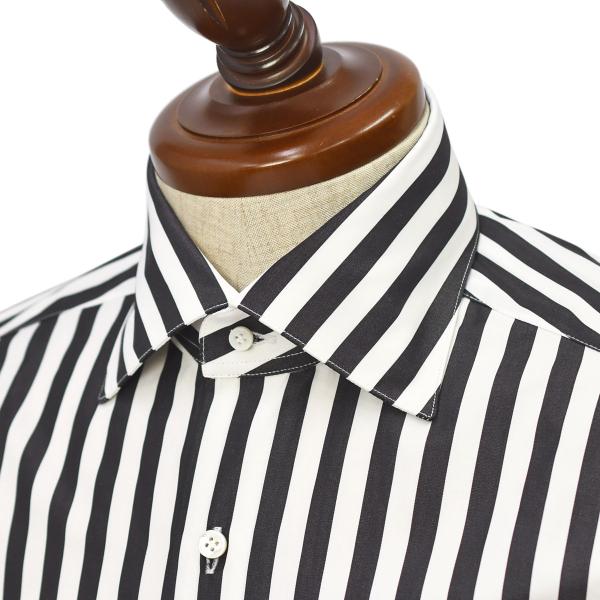 BARBA【バルバ】 セミワイドカラーシャツ DENDY U07472U コットン ストライプ ブラ...