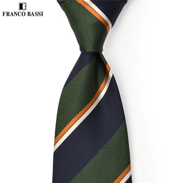 FRANCOBASSI【フランコバッシ】ネクタイ U23E D28-L 6 シルク ストライプ グリ...