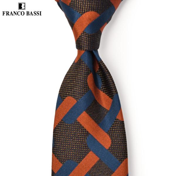 【ポイント5倍】FRANCO BASSI【フランコバッシ】ネクタイ K03 3 シルク ジオメトリッ...