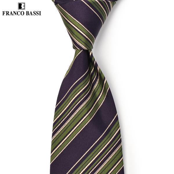 FRANCO BASSI【フランコバッシ】ネクタイ B053-NL 6 シルク ストライプ ネイビー...
