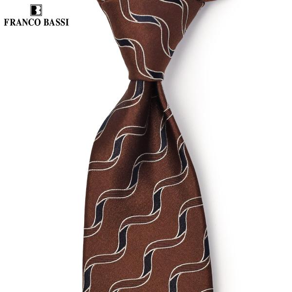 FRANCO BASSI【フランコバッシ】ネクタイ C056-N 1 シルク ウェーブ テラコッタ