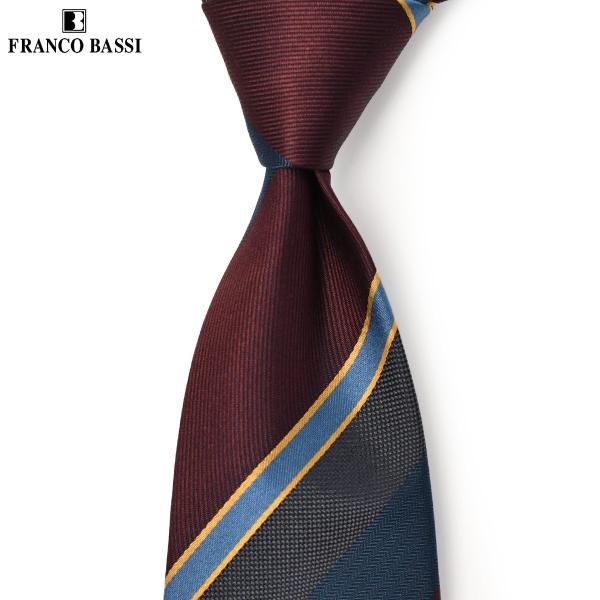 FRANCO BASSI【フランコバッシ】ネクタイ C060-N 5 シルク ストライプ ボルドー ...