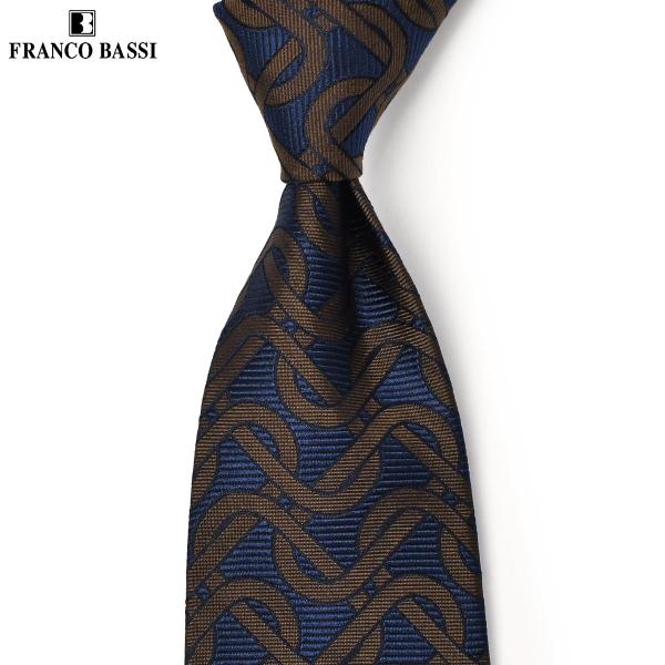 FRANCO BASSI【フランコバッシ】ネクタイ C064-N 6 シルク ジオメトリック ネイビ...