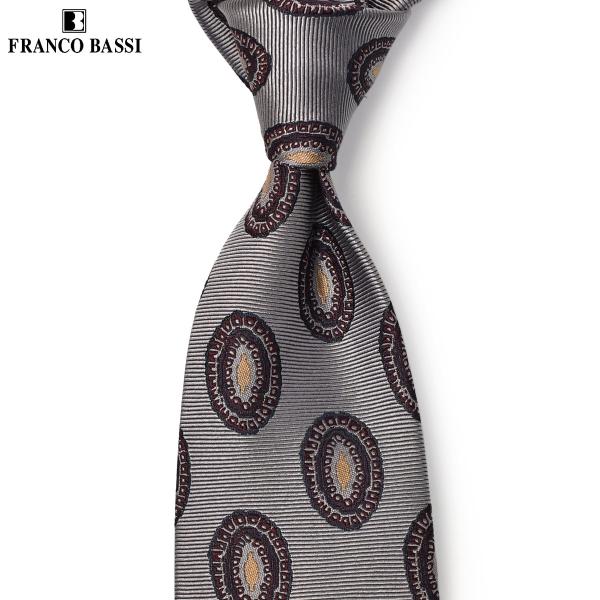 FRANCO BASSI【フランコバッシ】ネクタイ B081-AL 2 シルク 小紋 グレー