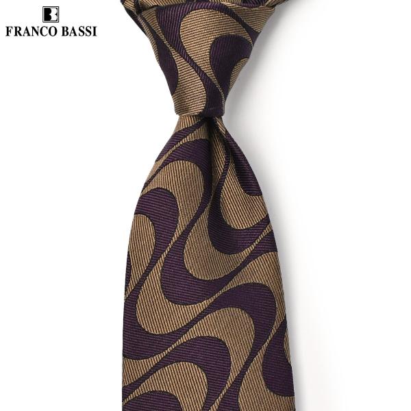 FRANCO BASSI【フランコバッシ】ネクタイ A147-OL 1 シルク コットン ウェーブ ...
