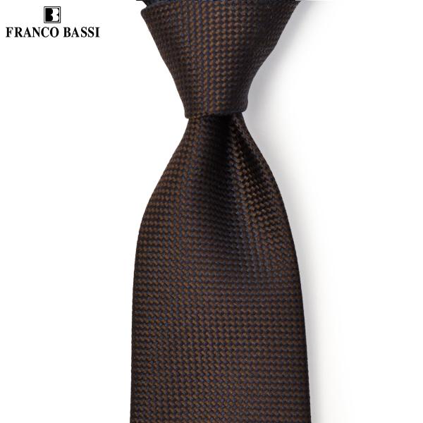 FRANCO BASSI【フランコバッシ】ネクタイ B920 7 シルク ソリッド ブラウン