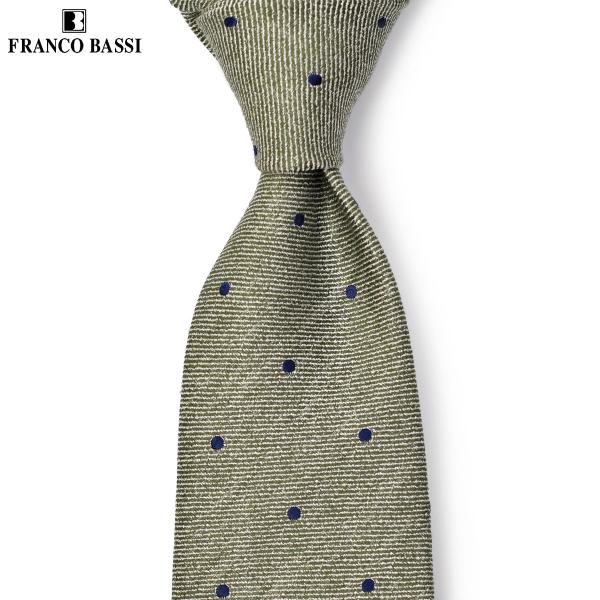 FRANCO BASSI【フランコバッシ】ネクタイ A190 5 シルク リネン ドット グレー ネ...