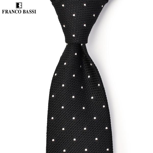 FRANCO BASSI【フランコバッシ】ネクタイ E233 4 ガルザ ドット ブラック ホワイト