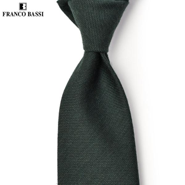 FRANCO BASSI【フランコバッシ】ネクタイ A429A 5 ウール シルク ボトルグリーン