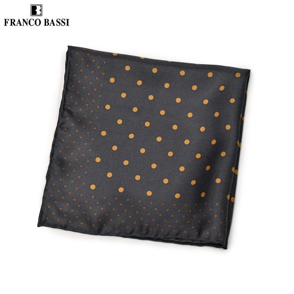 FRANCO BASSI【フランコバッシ】チーフ P5472 2 シルク ドット グレー