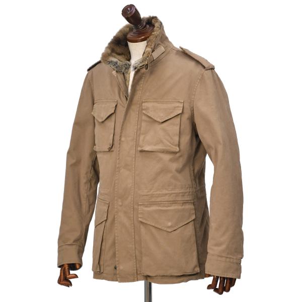 Drumohr【ドルモア】M-65ブルゾン DJ100FJZ BEI コットン ラビットファー ベー...