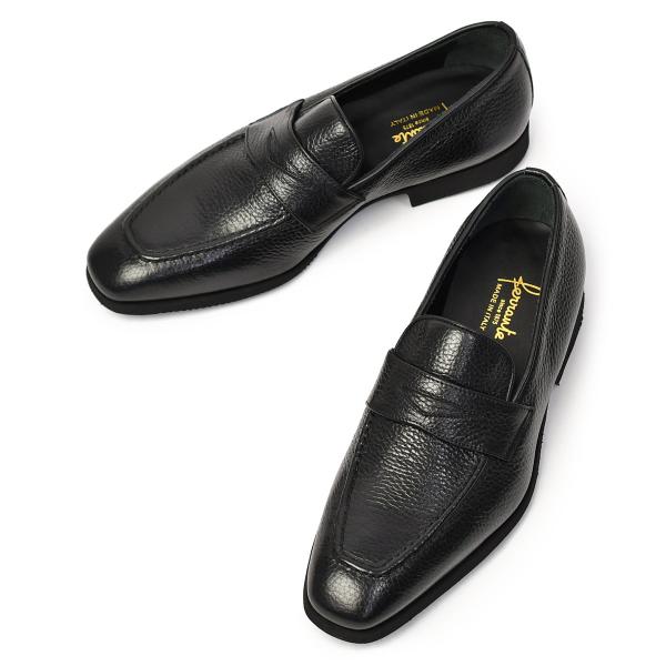 Ferrante【フェランテ】コインローファー ELEGANT RASTY NERO シボ革 ブラッ...