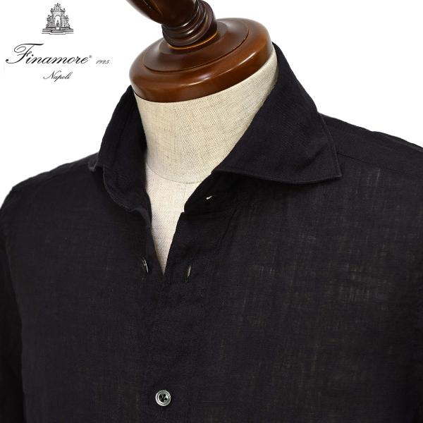 Finamore【フィナモレ】シャツ PIERO BALI C0650 12 リネン ブラック